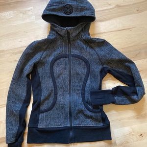 RARE black, grey & white speckled scuba hoodie